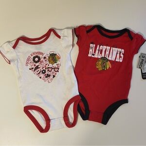 Chicago Blackhawks Infant One-Piece Bodysuit Set - Red & White